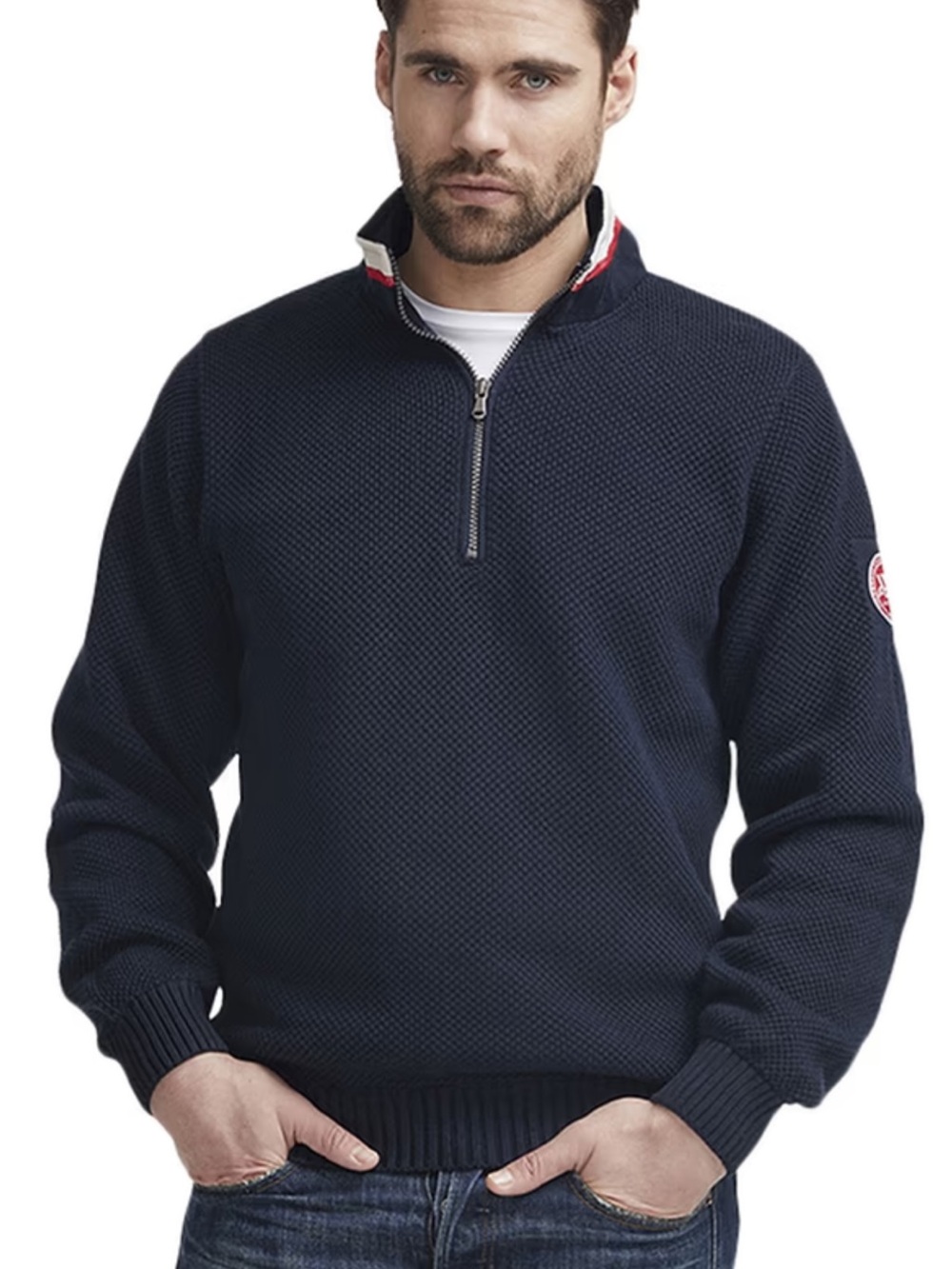 Holebrook Mens Classic Windproof 1/4 Zip Navy Large